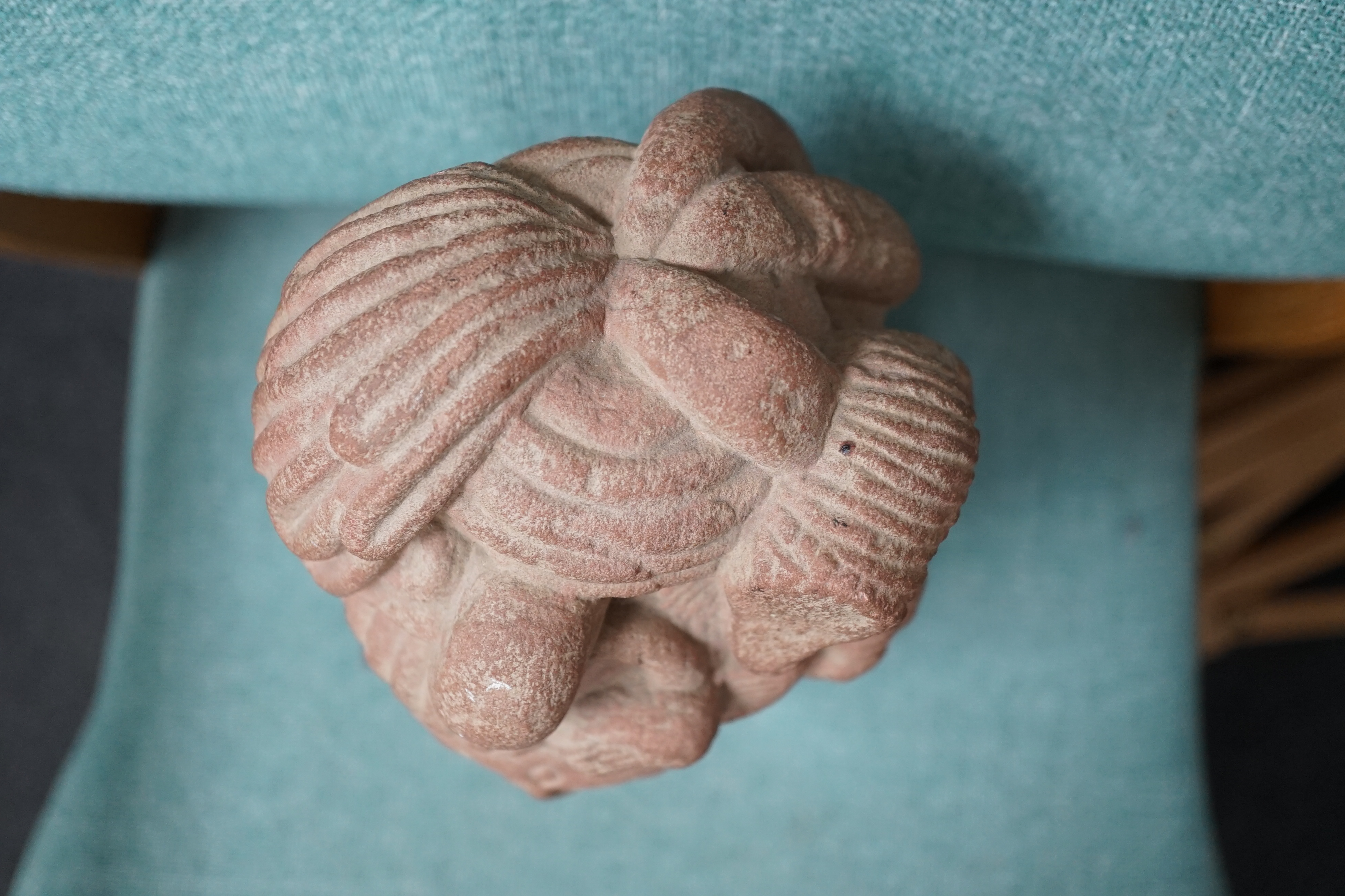 A red stone head of Ardhanarishvara, Muthura region, India, Gupta period, c.5th century A.D.